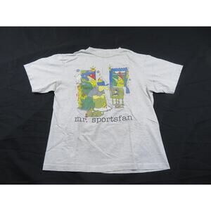 Mr. Sportsfan Cartoon Style Funny Gray T-shirt Sz XL 1990s